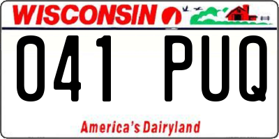 WI license plate 041PUQ
