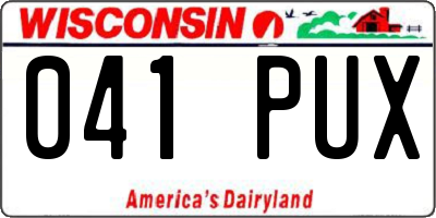 WI license plate 041PUX