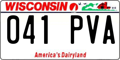 WI license plate 041PVA