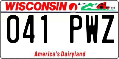 WI license plate 041PWZ