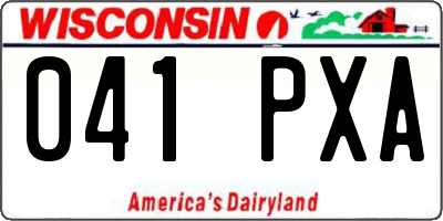 WI license plate 041PXA