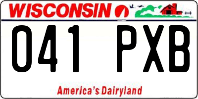 WI license plate 041PXB