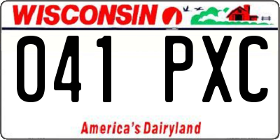 WI license plate 041PXC