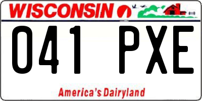 WI license plate 041PXE