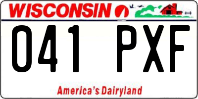 WI license plate 041PXF