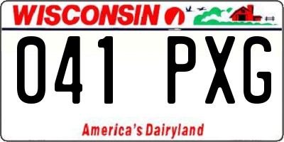 WI license plate 041PXG