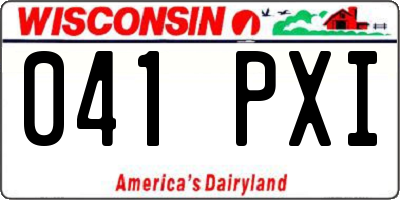 WI license plate 041PXI