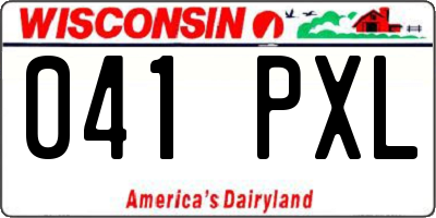 WI license plate 041PXL