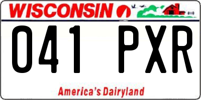 WI license plate 041PXR