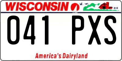 WI license plate 041PXS
