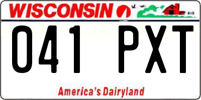 WI license plate 041PXT