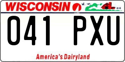 WI license plate 041PXU