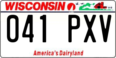 WI license plate 041PXV