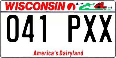 WI license plate 041PXX