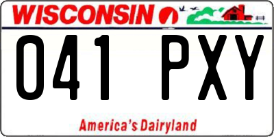 WI license plate 041PXY