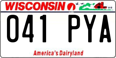 WI license plate 041PYA