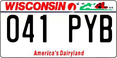 WI license plate 041PYB