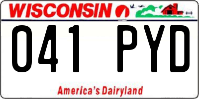 WI license plate 041PYD