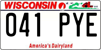 WI license plate 041PYE