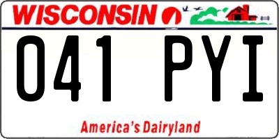 WI license plate 041PYI