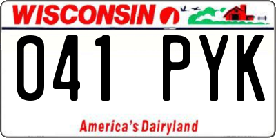 WI license plate 041PYK