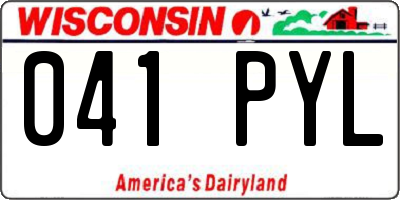 WI license plate 041PYL