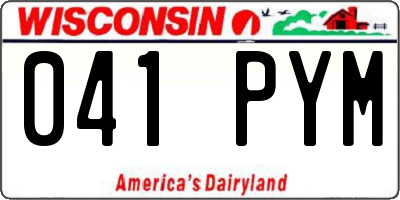 WI license plate 041PYM