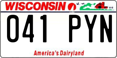 WI license plate 041PYN