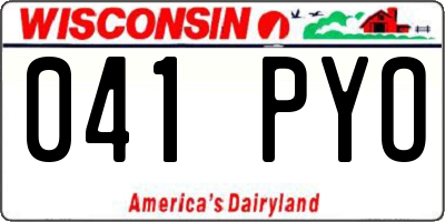 WI license plate 041PYO