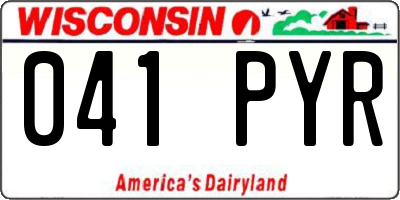 WI license plate 041PYR