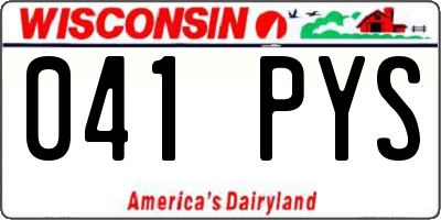 WI license plate 041PYS