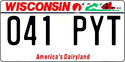 WI license plate 041PYT