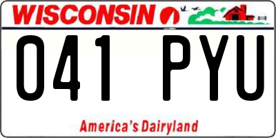 WI license plate 041PYU