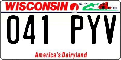 WI license plate 041PYV