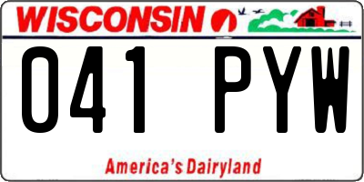 WI license plate 041PYW