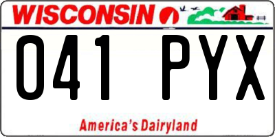 WI license plate 041PYX