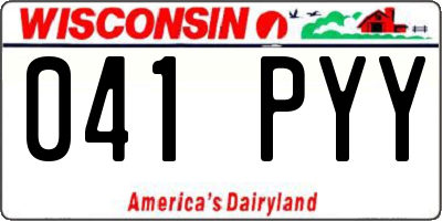 WI license plate 041PYY