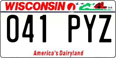 WI license plate 041PYZ