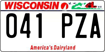 WI license plate 041PZA