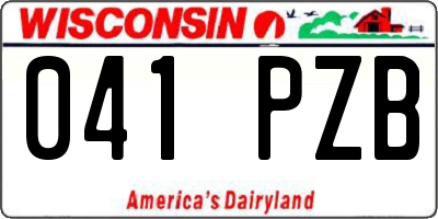WI license plate 041PZB