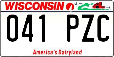 WI license plate 041PZC