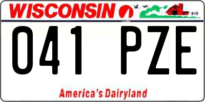 WI license plate 041PZE