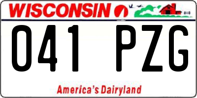 WI license plate 041PZG