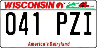 WI license plate 041PZI