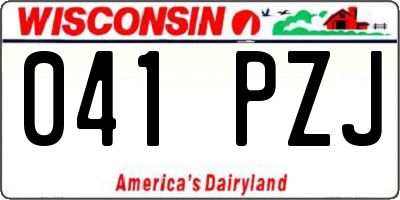 WI license plate 041PZJ
