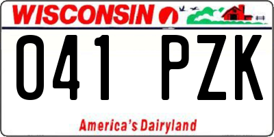 WI license plate 041PZK