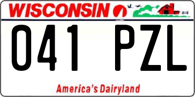 WI license plate 041PZL