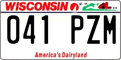 WI license plate 041PZM