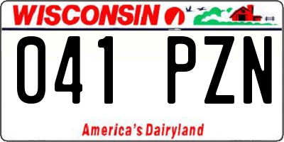 WI license plate 041PZN