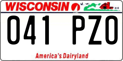 WI license plate 041PZO